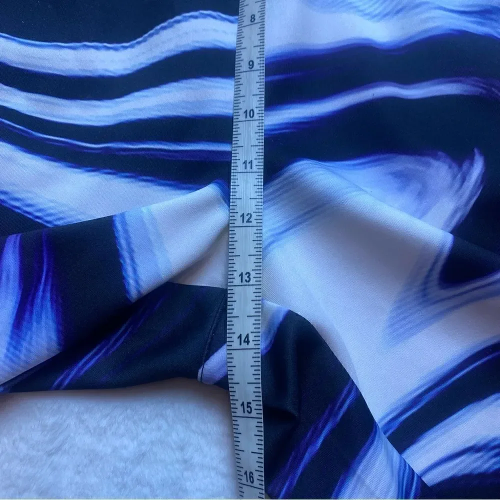 Paper Planes Blue and White Marble Design Board Shorts Size XL